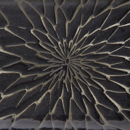 Sushi Plate 22cm Charcoal Net Design