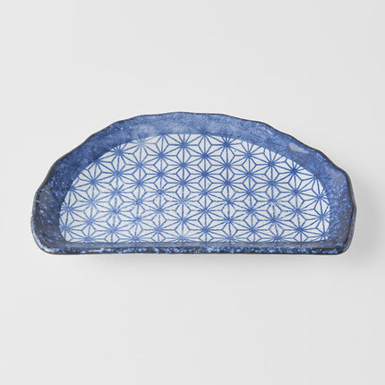 Plate Tempura 21cm Indigo Blue Starburst Design