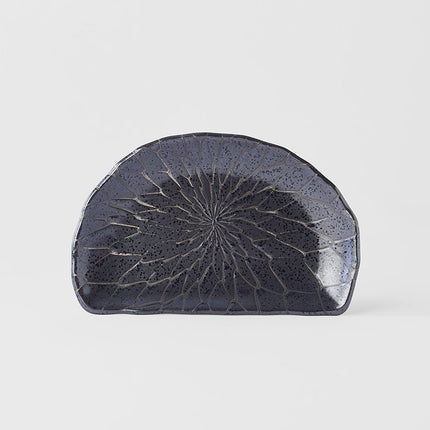 Plate D Shaped 21cm Charcoal Net Design