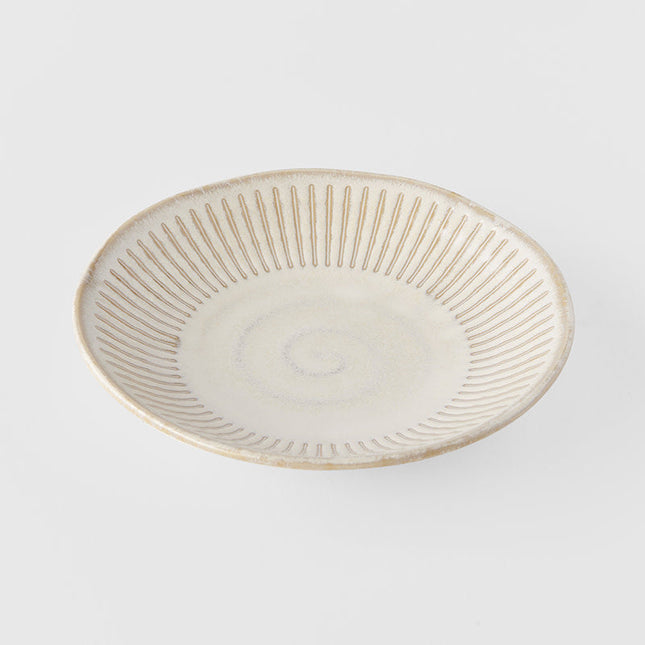 Tapas Plate 16cm Ridged Alabaster Glaze