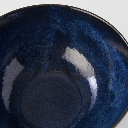 Udon Noodle Bowl 900 ml Ridged Indigo Blue Glaze