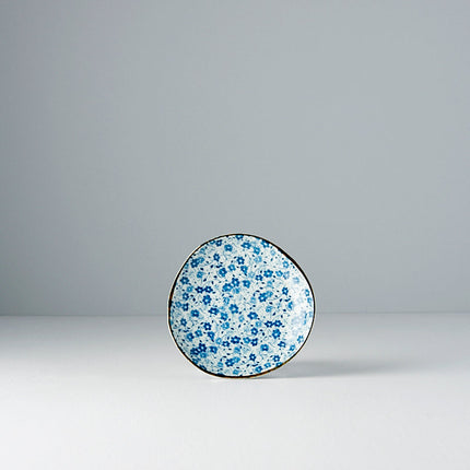 Saucer Organic Shape 12cm Blue Daisy Glaze