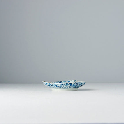 Saucer Organic Shape 12cm Blue Daisy Glaze