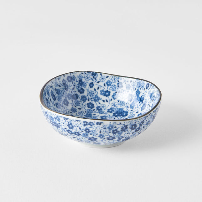 Sauce Dish Organic 11cm Blue Daisy Glaze
