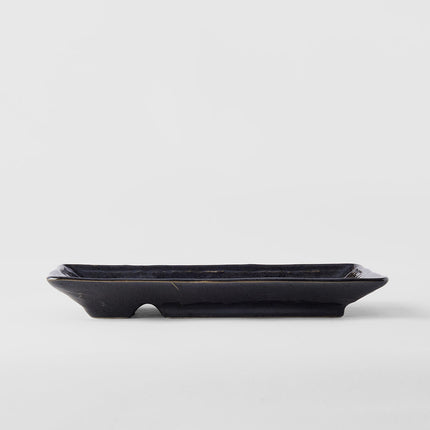 Dumpling Plate 21cm Black Glaze