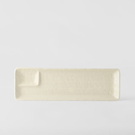 Dumpling Plate 33cm Ivory White Glaze