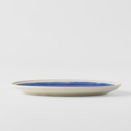 Plate Oval 22cm Ocean Blue Glaze