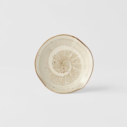 Plate Organic 13cm Spiral Sand Glaze