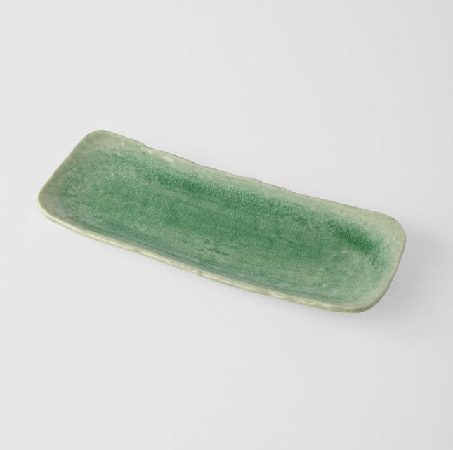 Plate Sashimi 31cm Amane Emerald Glaze