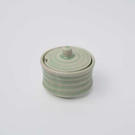 Sugar Pot 5.3cm Ribbed Celadon Glaze