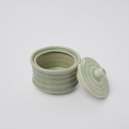 Sugar Pot 5.3cm Ribbed Celadon Glaze