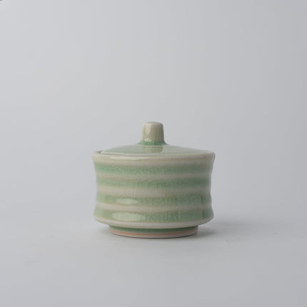 Sugar Pot 5.3cm Ribbed Celadon Glaze