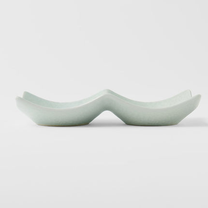 Two Section Sauce Dish Spearmint Glaze