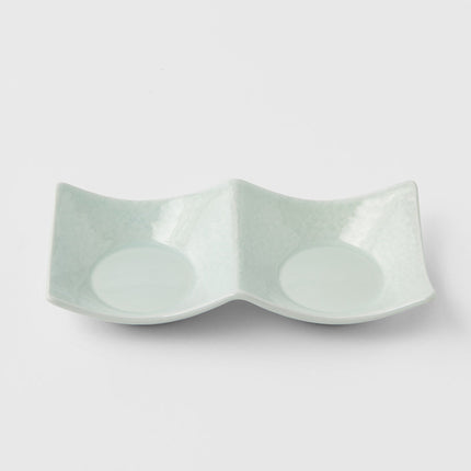 Two Section Sauce Dish Spearmint Glaze