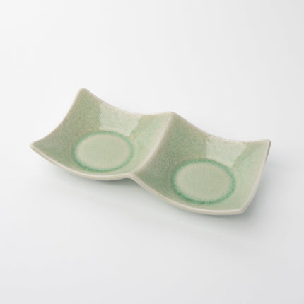 Two Section Sauce Dish Celadon Glaze