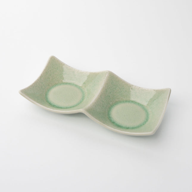 Two Section Sauce Dish Celadon Glaze
