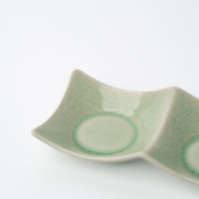 Two Section Sauce Dish Celadon Glaze