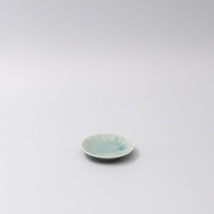 Sauce Dish 8cm Scallop Celadon Gloss Glaze