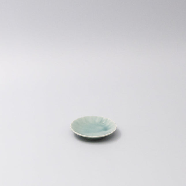 Sauce Dish 8cm Scallop Celadon Gloss Glaze