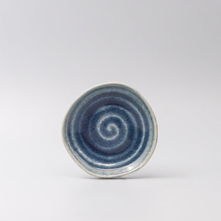 Plate 14cm Amane Sapphire Glaze