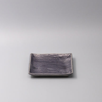 Plate Square 17cm Crackle Amethyst Glaze