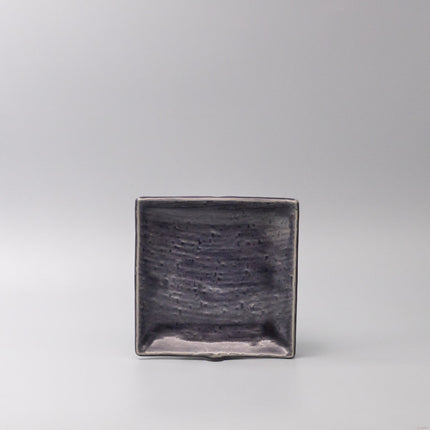 Plate Square 17cm Crackle Amethyst Glaze
