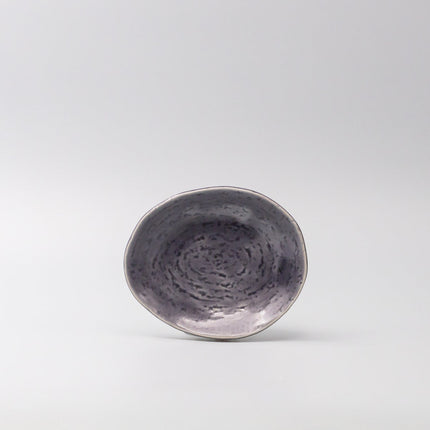 Plate Oval 15cm Crackle Amethyst Glaze