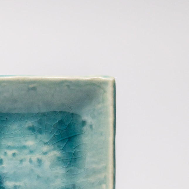 Sauce Dish 10cm Crackle Turquoise Glaze