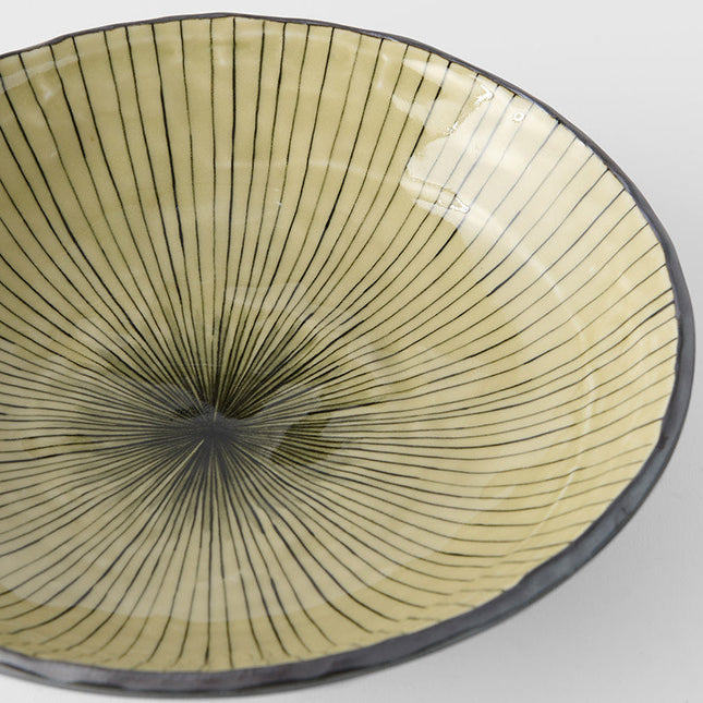 Pasta Bowl Open 24cm Green Converging Line Glaze
