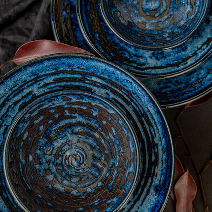 Pasta Bowl 24cm Copper Swirl Glaze