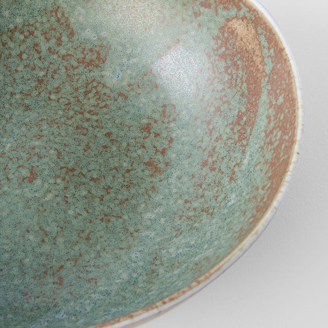 Bowl Oval 16cm Green Fade Glaze