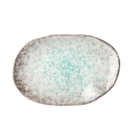 Plate Oval 17x11cm Aqua Splash Glaze