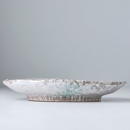 Plate Oval 24x17cm Aqua Splash Glaze