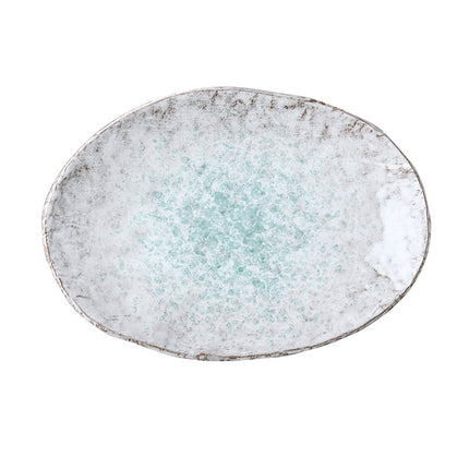Plate Oval 24x17cm Aqua Splash Glaze