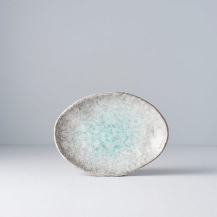Plate Oval 20x14cm Aqua Splash Glaze