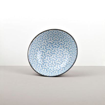 Bowl 19cm Indigo Ikat Herringbone Design