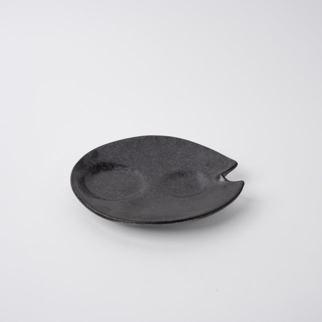 Plate Dimpled 15cm Craft Black Glaze