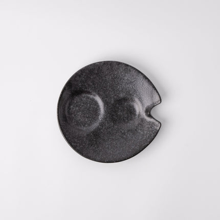 Plate Dimpled 15cm Craft Black Glaze
