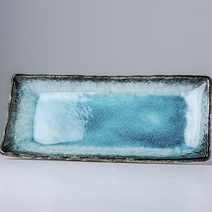 Plate Rectangular 28.5x 12cm Sky Blue Glaze
