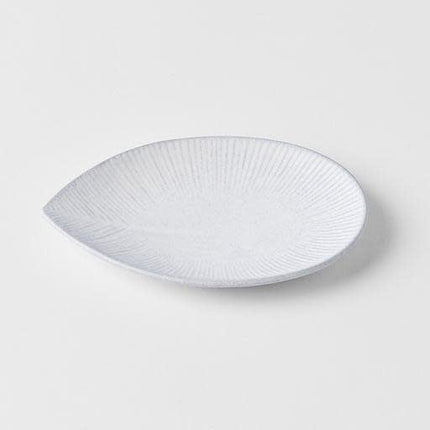 Plate Oval 13.5cm Snow Leaf Glaze