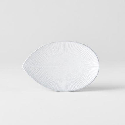 Plate Oval 13.5cm Snow Leaf Glaze