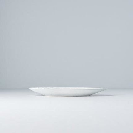 Plate Oval 21.5cm Snow Leaf Glaze