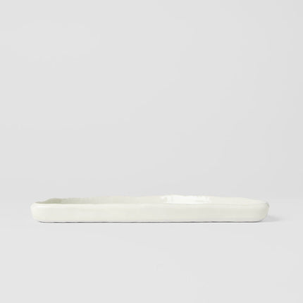 Half Moon Plate 21cm Ivory White Glaze