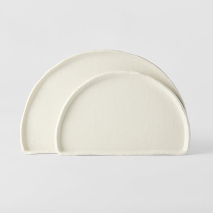 Half Moon Plate 21cm Ivory White Glaze