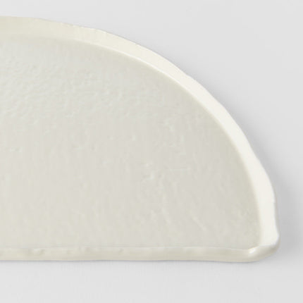 Half Moon Plate 27cm Ivory White Glaze
