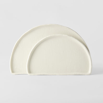 Half Moon Plate 27cm Ivory White Glaze