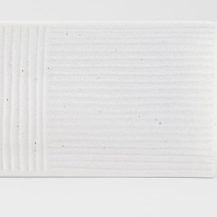 Sashimi Plate 33cm Line Design White Glaze