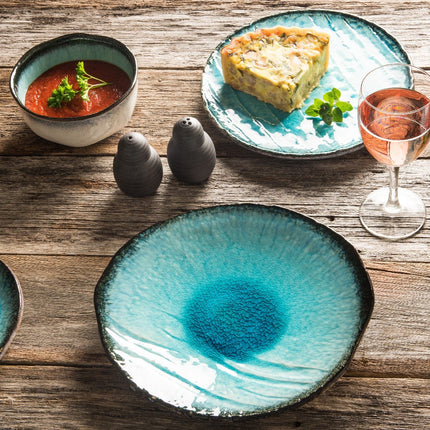 Plate Oval 18cm Sky Blue Glaze