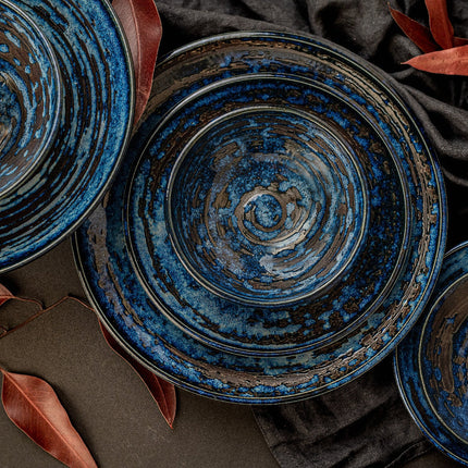 Tapas Plate 17cm Copper Swirl Glaze