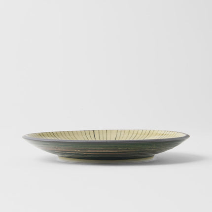 Tapas Plate 17cm Green Converging Line Glaze